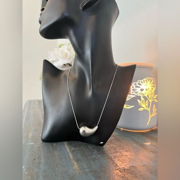 Silver Teardrop Pendant Necklace - Picture 9 of 13